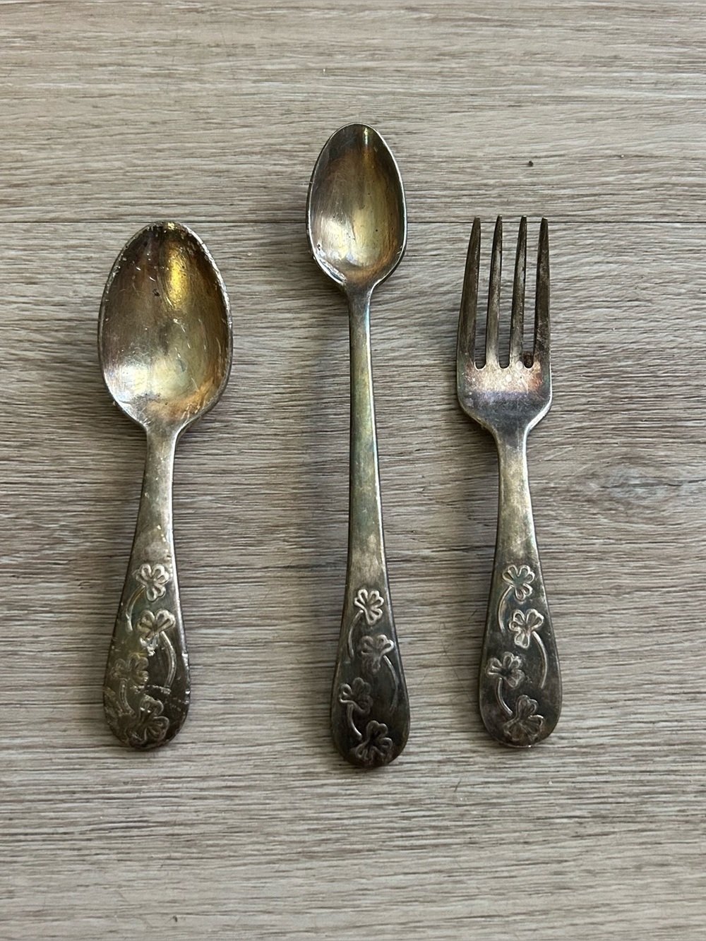 Set of Three Vintage Reed & Barton Toddler Silverwear Set